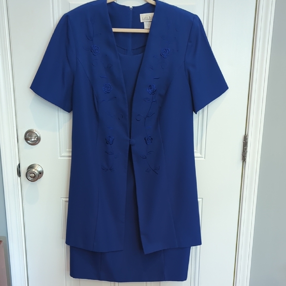 Elegant Blue Dress and Jacket Set - Picture 1 of 3
